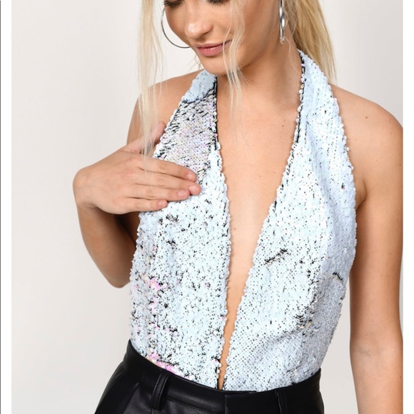 Tobi Multi Reversible Sequin Plunging Bodysuit - Picture 2 of 7